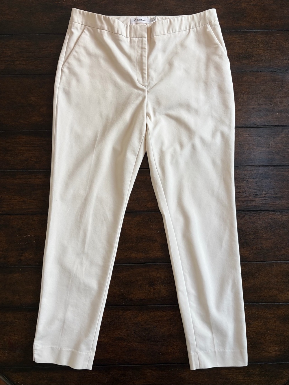 Calvin Klein Ivory Stretch Ankle Career Dress Pants Size 10